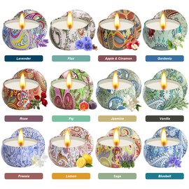 Scented Candles Gifts for Women, 12 Pack Natural Soy Candles for Home Scented, Aromatherapy Candle Set Gift for Women, Men, Friends Birthday, Anniversary