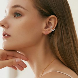 PELOVNY Norse Viking Rune Ear Cuff 925 Sterling Silver Hypoallergenic Celtic Knot Pagan Earrings Jewelry for Women Men, Sterling Silver, non