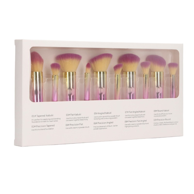 10PCS Travel Makeup Brushes Detachable Handle Powder Brush Set for
