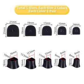AHANDMAKER 10 Pairs High Heel Protectors 5 Sizes Heel Covers Black & Clear Heel Stoppers Non-Slip Heel Repair Caps for Wedding, Gravel Wetlands Outdoor Events