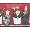 CONCORD WALLCOVERINGS ™ Wallpaper Kitchen Pattern Waitstaff with Dishes for