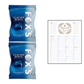 Mints Bundle which Contains Fox's Glacier Mints (200g) - Pack of 2 with Grocery List Card