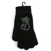 Black Ginger Diamante Encrusted Women's Cat Gloves. They are soft