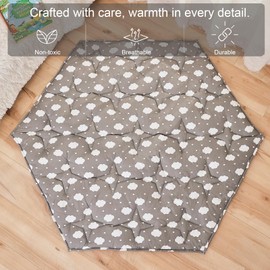 Hexagon Baby Play Mat for Floor,45"×52" Thicken Ultra Soft Playmat fits Regalo Portable Play Yard 48 Inch and Hiccapop 53" PlayPod Playpen,6 Panel Playpen Mat Non-Slip Baby Crawling Mat(Cloud)