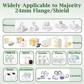 Flange Inserts 14mm 6PCS Compatible with Momcozy/Medela/eufy/Spectra/Medela/TSRETE/Lansinoh Wearable Breast Pump, for The Most 24mm Shield/Flange Pump, Reduce 24mm Tunnel Down to Correct Size