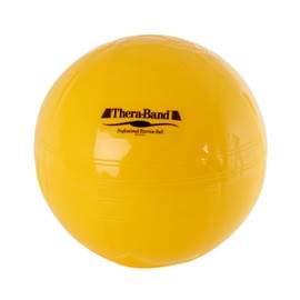 THERABAND Gym Exercise 45cm Ball for Sport Training , Yoga and Fitness, Home Gym Equipment with Inflation Adaptor, Yellow
