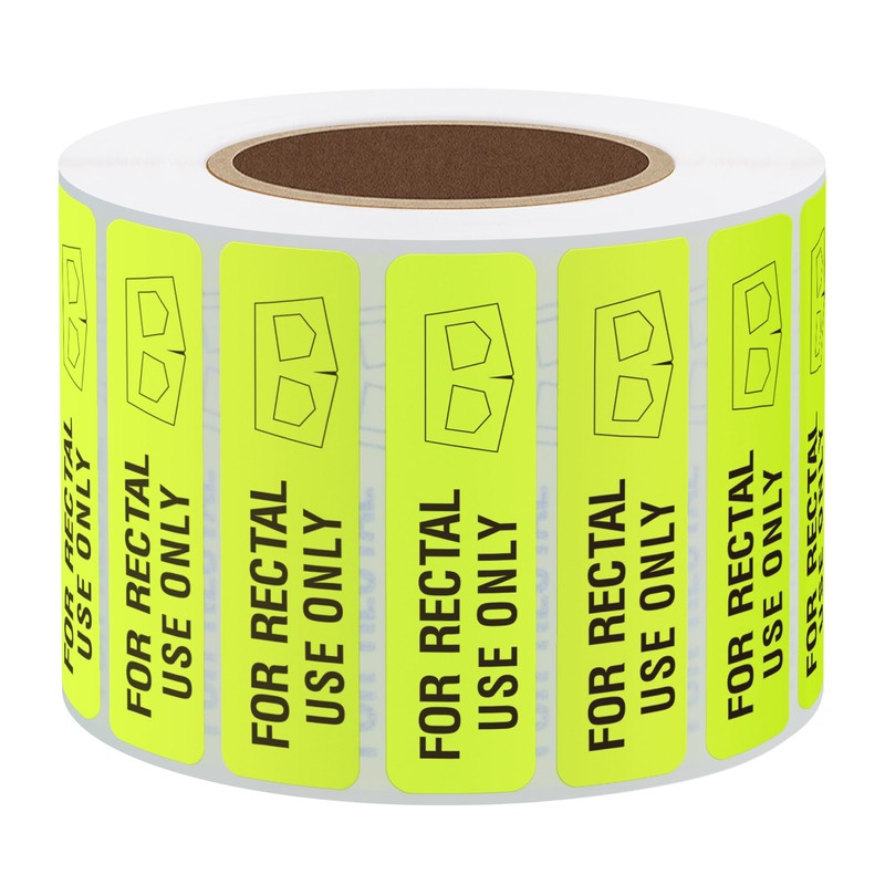 Hybsk for Rectal Use Only Stickers 1.5" x 0.375" Fluorescent
