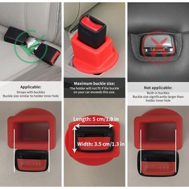 ZUWIT Seat Belt Buckle Holder – Easy Access to The Buckles of Rear Seats - Plug The Seat Belt in with Only One Hand – Friendly to Kids, and Passengers with Special Needs (Fluorescent x2)