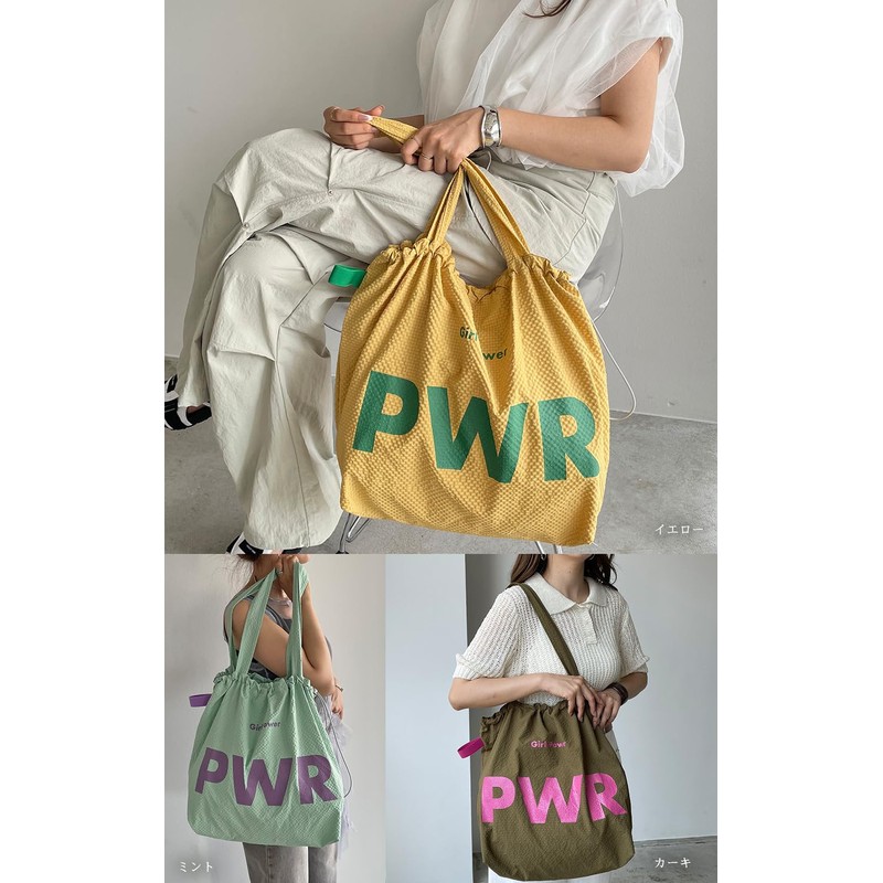 Tougenove 55K210G308 Women's Tote Bag, A4 Size, Nylon, Big Logo,