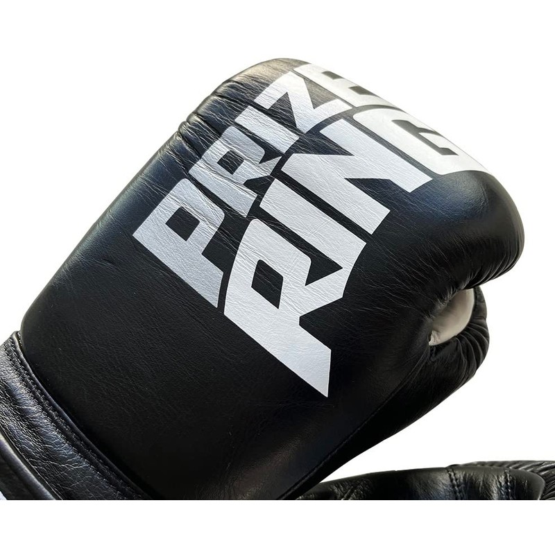 PRIZE RING "Professional SX" Boxing Gloves Genuine Leather Black (16oz)
