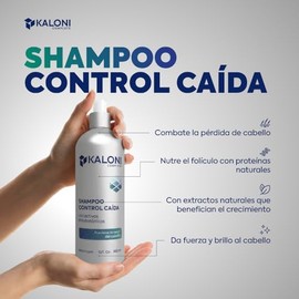 Kaloni Complete Shampoo Control Caída, con Activos Etnobotánicos (Romero y Cola de Caballo), 360 ml, Fórmula Fortalecedora para la Pérdida de Cabello y Brillo Natural