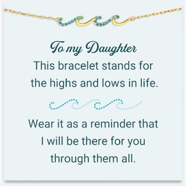 Daughter Bracelets - Wave Bracelets, Birthday Gifts for Women, Gifts for Mom, Sister Birthday Gifts, Daughter Gifts from Mom, Mom Birthday Gifts, Daughter Bracelets, Mothers Day Gifts, Christmas Gifts