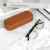 KUHEITAER Hard Shell Glasses Case, Portable Wood Grain Sunglasses Case,