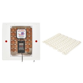 Farm Innovators 4250 Heated Digital Circulated Air Incubator with Automatic Egg Turner and 6 Pack of Small Egg Tray Rail with 20 Egg Capacit
