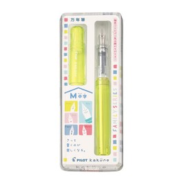 Pilot Fountain Pen Kakuno Family Series Kakuno Baby Clear Yellow Medium Point FKA-1SR-KBAY-M With Kanji LOVE Sticker