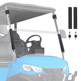 Nilight Golf Cart Windshield for Front Window Foldable Windproof UV Protection Compatible with Club Car Precedent Gas or Electric 2004-Up, Scratch and Impact Resistant, Clear Acrylic