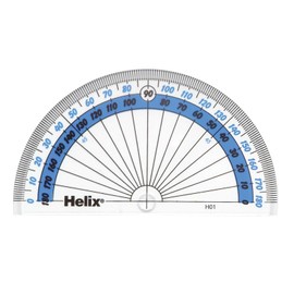 Helix 10cm 180 Degree Clear Protractor H01010