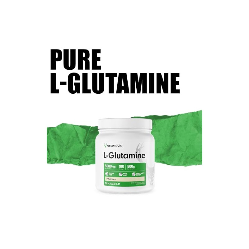 Bucked Up L-Glutamina en polvo, 500 g, Bucked Up Essentials