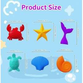 Ai-Fun Sensory Stones for Kids 8-12, 6 Pack Anxiety Relief Sensory Toys Worry Stone for Teens Adults Autism Quiet ADHD Tool Sea Theme Small Textured Toys Gift Classroom Prizes