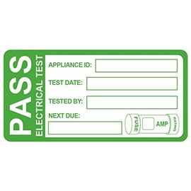 Pat Test Sticker with Fuse Rating, 1x2 inch 100pcs Pat Testing Label Pass with 10pcs Failed