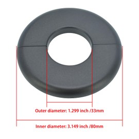 MAGO FAMILY MAGIC Wall Split Flange for 33mm / 1.3" Dia Water Pipe, Escutcheon Plate ABS Round Self-Adhesive Plumbing Cover Plates, Water Pipe Faucet Decoration Escutcheon Pipe Collar Black, 1 Piece