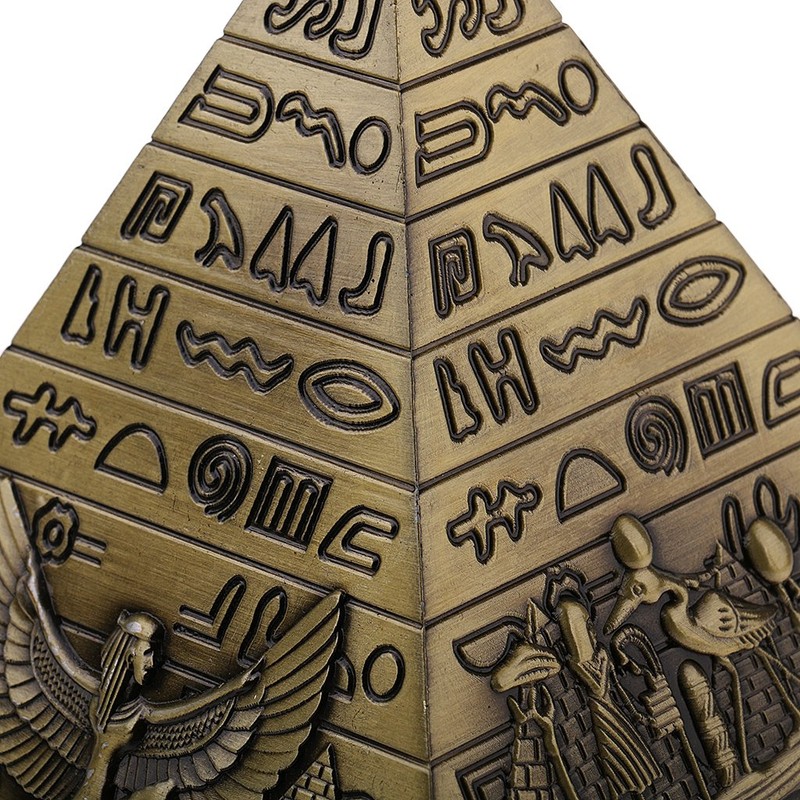 Gazechimp Metal Egyptian Pyramid Model Figure Statue for Home Office