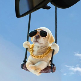 Swinging Dog Car Hanging Ornament, Cool Labrador Dog Car Mirror Hanging Accessories, Rear View Mirror Accessories Dog Car Accessories Home/Car Decor, Small Gifts for Women/Men