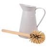Redecker Metal Toilet Brush Set With Jug, Cream w Beech