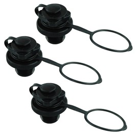 3 Pcs Inflatable Boat Air Valve,Air One-way Inflation Replacement,Boston Spiral Air Plugs Quick Inflate Deflate Screw Nozzle Cap Anti-leakage Bungs for Kayak, Dinghy,Airbeds,Hot Tub,Raft, Pool(Black)