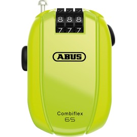 ABUS 95458 CombiFlex StopOver 65, Bike Lock with Extendable Steel Cable, 2ft 1.6in, Neon Yellow, 954580