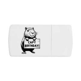 'Birthday Capybara' Pill Box with Tablet Splitter (PI00034212)