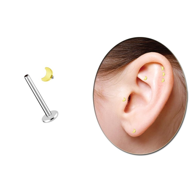 Ohr Piercing Titan Labret Stud in 1,2 x 8 mm