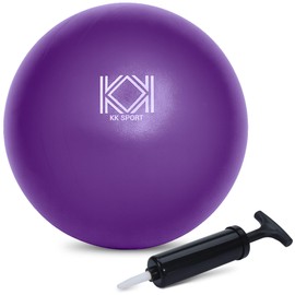 KK Pilates Ball – Enhance Your Core Workout, Improve Stability & Flexibility – Perfect for Pilates, Yoga & Rehabilitation- Includes Pump- Purple