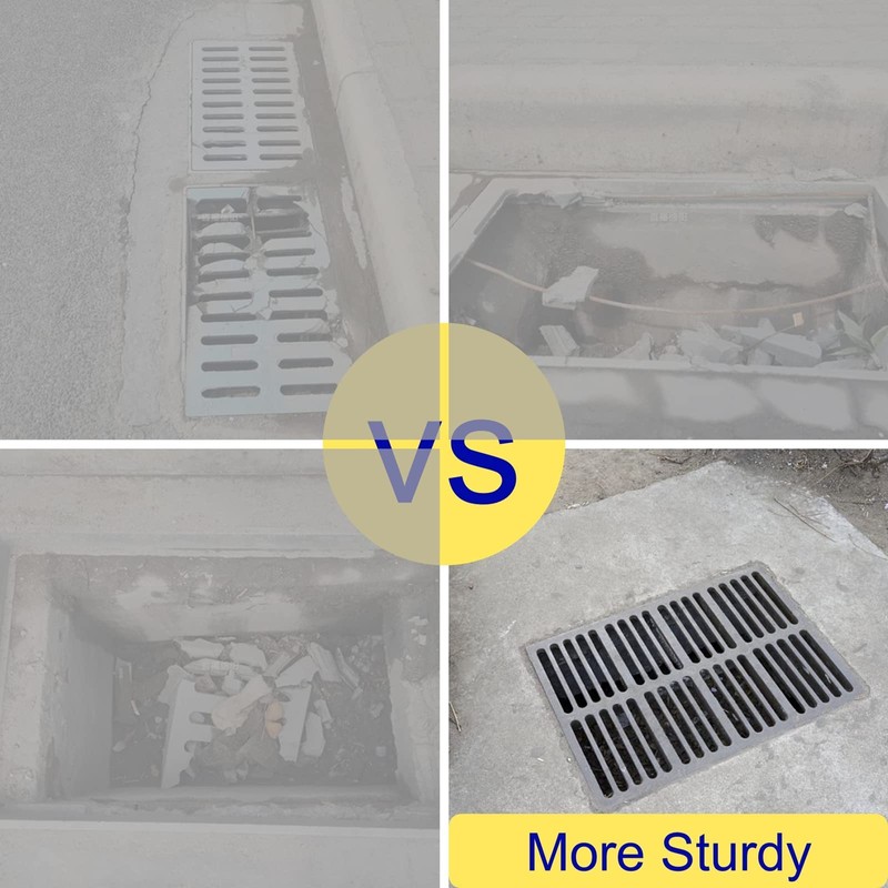 MOSINSBO Cast Iron Drain Grate 17x4 in, B-Class 28100 lbs