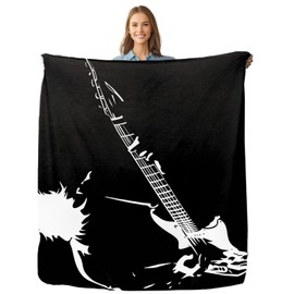 keepitcozi - Manta de regalo para amantes de la guitarra, manta de guitarra musical, regalos de graduación para profesores, estudiantes, decoración de la habitación del hogar, manta suave de franela
