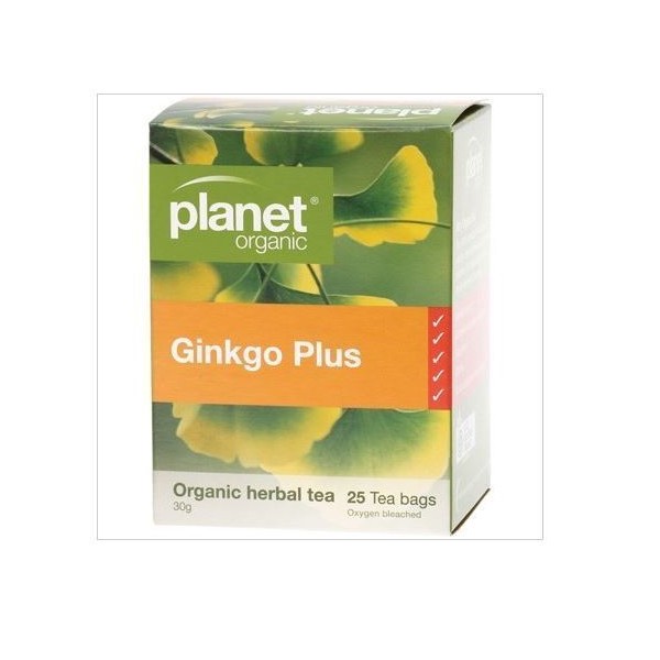 4 x 25 bags PLANET ORGANIC Organic Herbal Ginkgo Plus with Green Tea ( 100 bags)