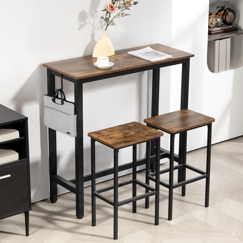 Finnhomy Bar Table Set, 39.3" Pub Table High Top Table,