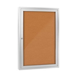 Enclosed Bulletin Board with Locking Door, Outdoor Bulletin Board Weatherproof, Lockable Display Case for Home, Office, and Community Use(23.6“L x 35.4" W Cork)