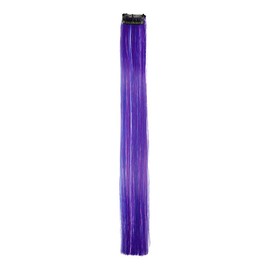 Stasia Street 24-Inch Straight Clip-On Strands Korean Synthetic Breatheable Hair Extensions for Women Natural Looking Instant Style, Volume & Length - PERSIAN BLUE