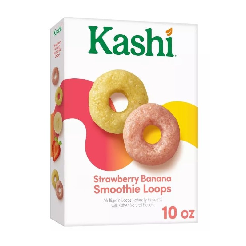 Cold Breakfast Cereal byKashi- Strawberry Banana Smoothie Loops Cereal -