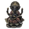 Pacific Giftware Black Ganesha Figurine Writes on Sacred Scroll Decorative