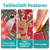 DwEllAid Red Christmas Tablecloth Disposable 60 inch Round Tablecloth Vinyl