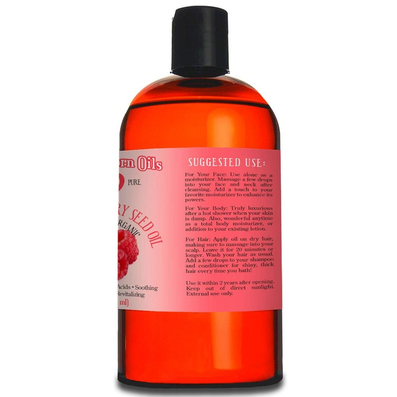 16oz Red Raspberry Seed Oil, 100% Pure and Natural, Organic,