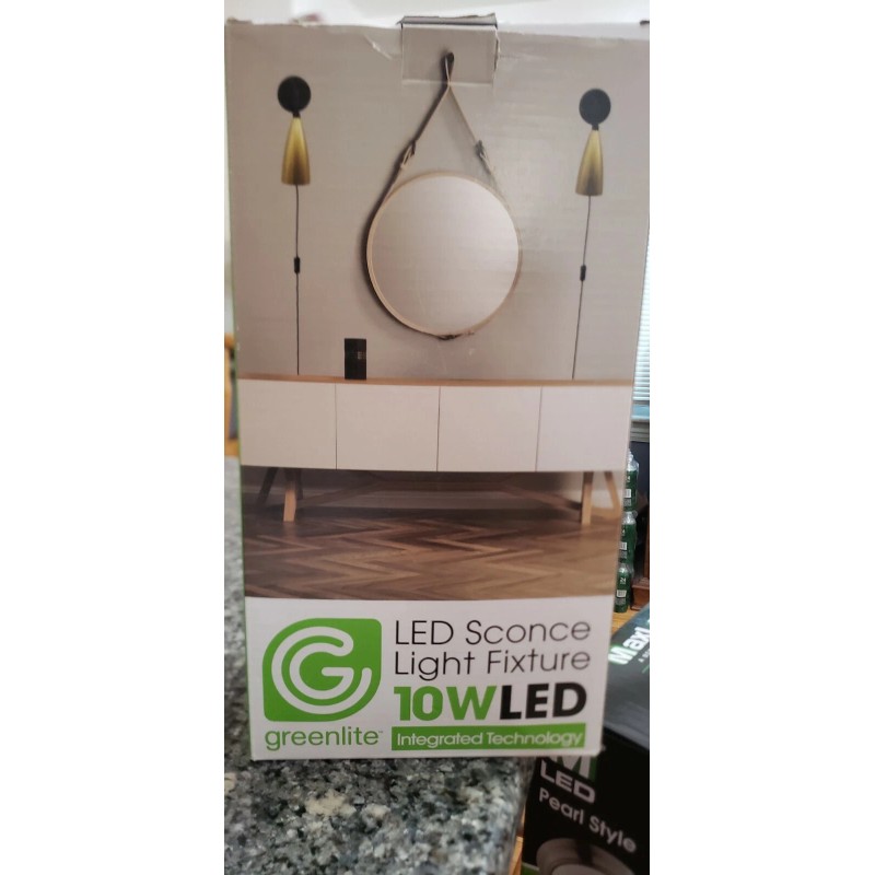 Greenlite Silver LED Sconce Light Fixture Plug & Play