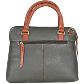 Rowallan Small Structured Leather Top Handle Bag With Detachable Shoulder Strap (Green)
