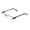 V.W.E. Khan Metal Rectangular Semi-Rimless Rectangle Reading Glasses Reader (Gunmetal,