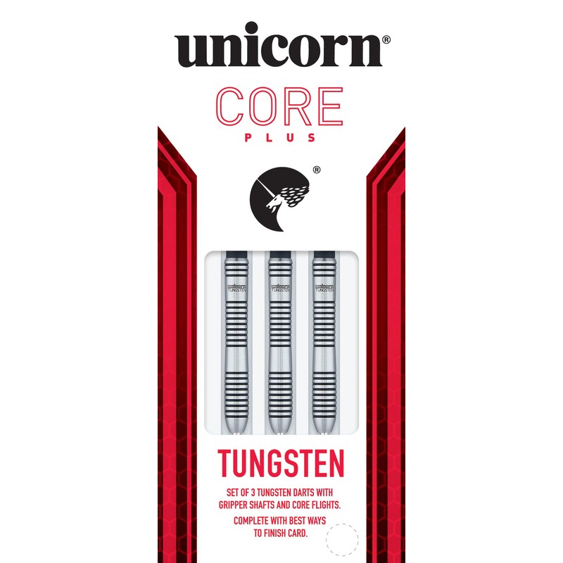 Unicorn Unisex Core Plus|Style 1|Steel Tip Darts, Silver / Black,