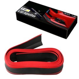 S-NET Universal Lip Spoiler, Rich Colors, Under Molding, Front Bumper Dress Up, Scratch Protection, Chin Spoiler, No Instruction Manual, SN-230-N3 Car (Black & Red)