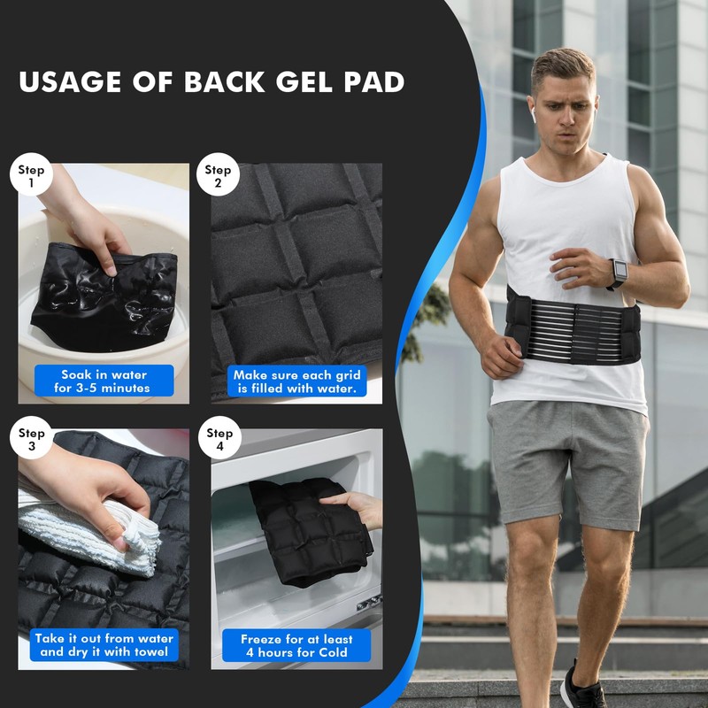 DUKUSEEK Gel Ice Pack for Back, Reusable Hot Cold Therapy