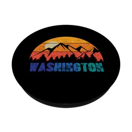 Retro Vintage Washington With Mountain And Forest